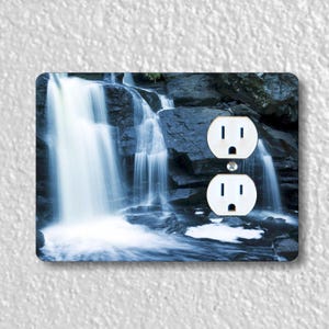 Waterfall Precision Laser Cut Duplex and Grounded Outlet Wall Plate Covers