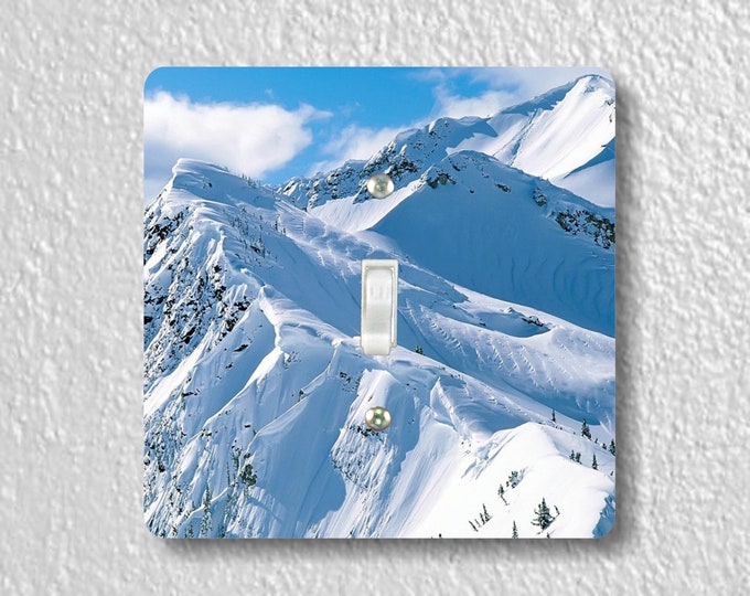 Snowy Mountains Precision Laser Cut Toggle and Decora Rocker Square Light Switch Wall Plate Covers