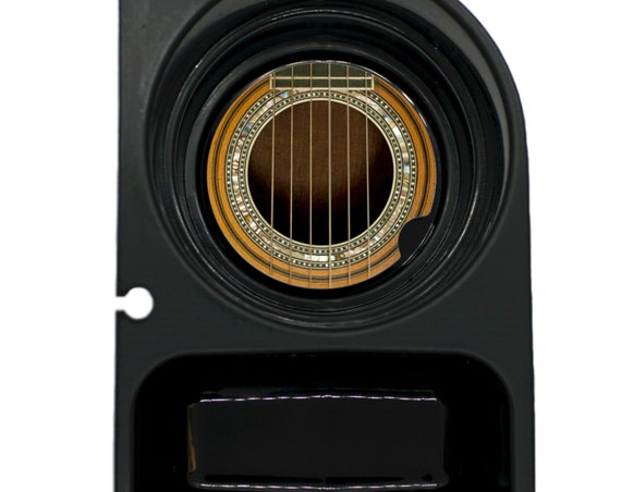 Spanish Guitar Sound Hole Round Sandstone Car Cupholder Coaster With Cork Underside