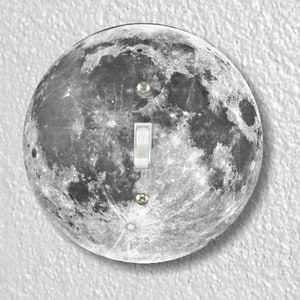 Moon From Space Precision Laser Cut Toggle and Decora Rocker Round Light Switch Wall Plate Covers