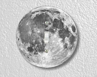 Moon From Space Precision Laser Cut Toggle and Decora Rocker Round Light Switch Wall Plate Covers