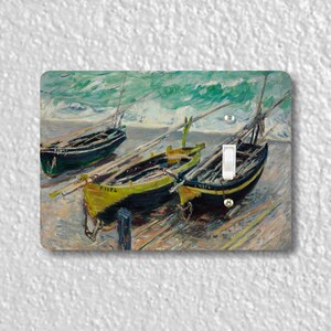 Monet Three Fishing Boats Precision Laser Cut Toggle and Decora Rocker Light Switch Wall Plate Covers