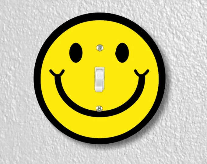 Smiling Face Precision Laser Cut Toggle and Decora Rocker Round Light Switch Wall Plate Covers