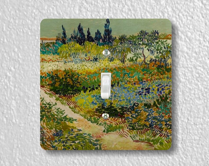 Vincent Van Gogh The Garden at Arles Precision Laser Cut Toggle and Decora Rocker Square Light Switch Wall Plate Covers