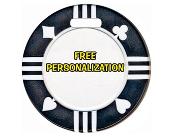 Black Poker Chip Round Personalized Luggage Bag Tag