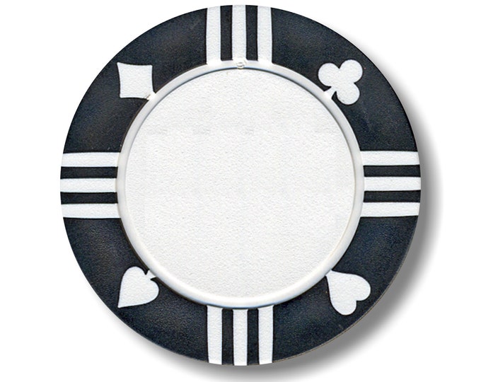 Black Poker Chip Round Mousepad