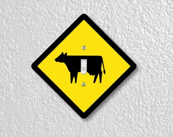 Cattle Crossing Sign Precision Laser Cut Toggle, Decora Rocker Light Switch and Duplex, Grounded GFI Outlet Wall Plate Covers