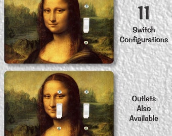 Leonardo Da Vinci Mona Lisa Painting Precision Laser Cut Toggle and Decora Rocker Light Switch Wall Plate Covers