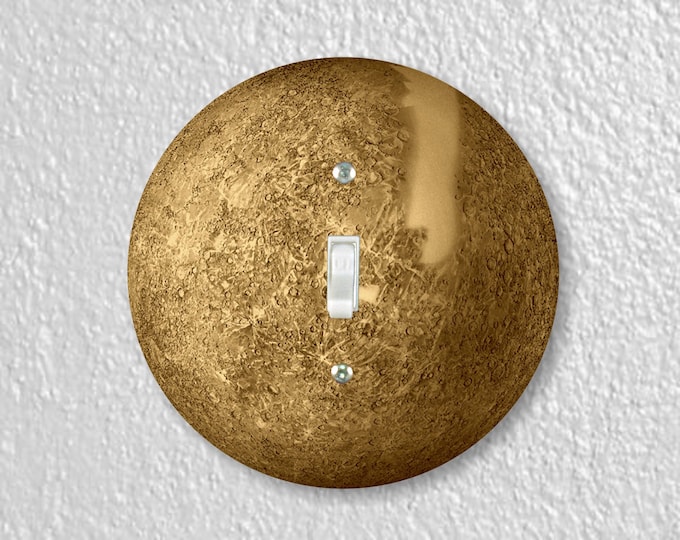 Planet Mercury Space Precision Laser Cut Toggle and Decora Rocker Round Light Switch Wall Plate Covers