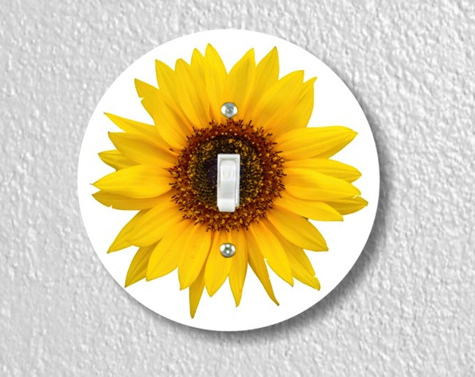 Sunflower Flower Precision Laser Cut Toggle and Decora Rocker Round Light Switch Wall Plate Covers