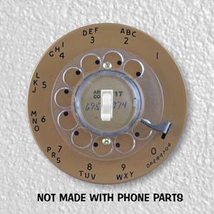 Vintage Retro Northern Telecom Beige Telephone Dial Precision Laser Cut Toggle and Decora Rocker Round Light Switch Wall Plate Covers