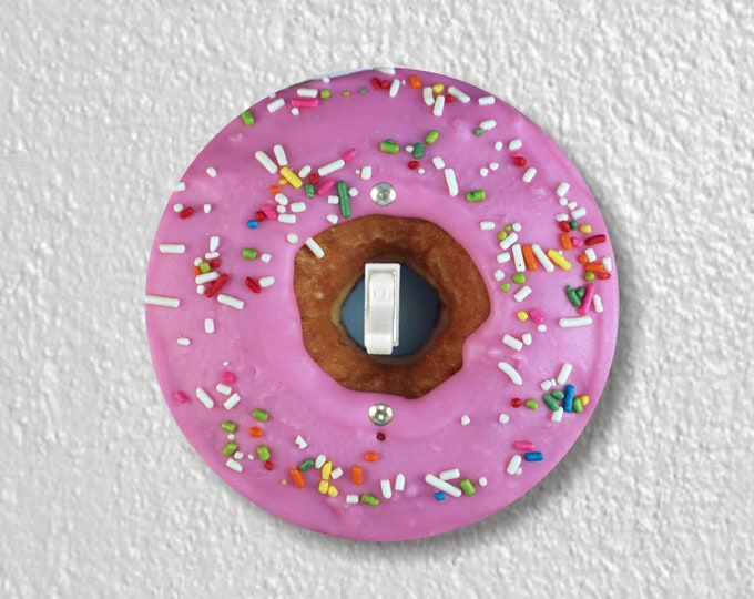 Pink Doughnut Precision Laser Cut Toggle and Decora Rocker Round Light Switch Wall Plate Covers