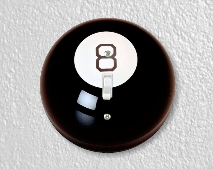 Billiard 8-Ball Precision Laser Cut Toggle and Decora Rocker Round Light Switch Wall Plate Covers