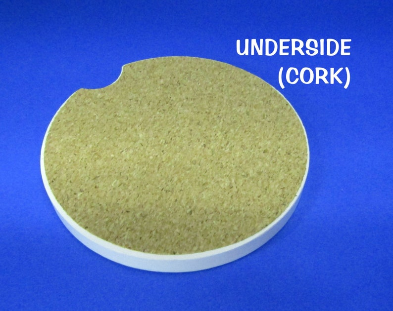 Airspeed Indicator Aviation Round Sandstone Car Cupholder Coaster With Cork Underside image 3