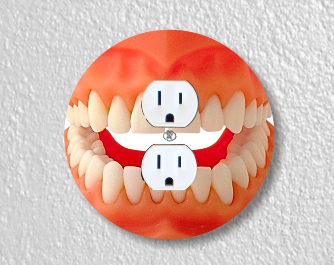 Teeth Precision Laser Cut Duplex and Grounded Outlet Round Wall Plate Covers