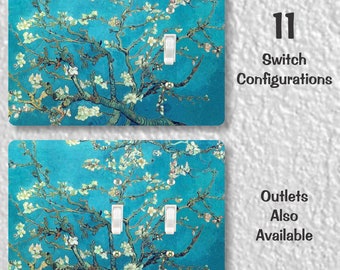 Almond Branches Van Gogh Painting Precision Laser Cut Toggle and Decora Rocker Light Switch Wall Plate Covers