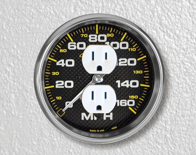 Car Speedometer Precision Laser Cut Duplex and Grounded Outlet Round Wall Plate Covers