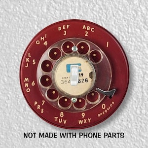Vintage Stromberg Carlson SC-63 Red Rotary Desk Phone Dial Precision Laser Cut Toggle and Decora Rocker Round Light Switch Wall Plate Covers