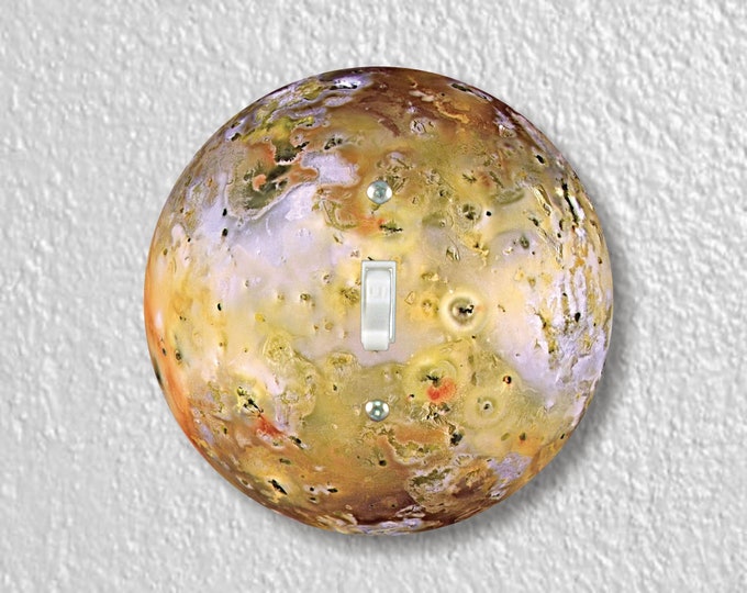 Jupiter Moon Io Space Precision Laser Cut Toggle and Decora Rocker Round Light Switch Wall Plate Covers