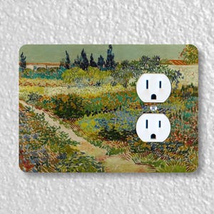 The Garden at Arle Van Gogh Painting Precision Laser Cut Duplex and Grounded Outlet Wall Plate Covers