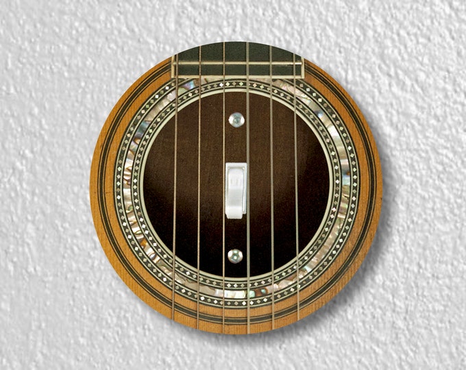 Spanish Guitar Sound Hole Precision Laser Cut Toggle and Decora Rocker Round Light Switch Wall Plate Covers