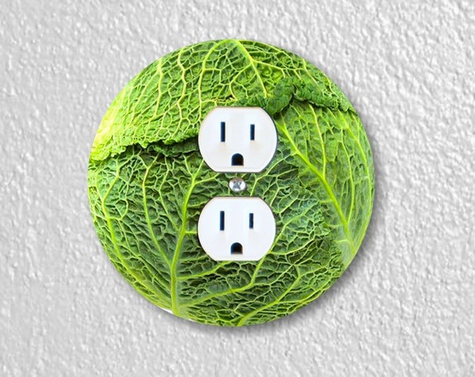 Cabbage Precision Laser Cut Duplex and Grounded Outlet Round Wall Plate Covers