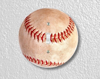 Baseball Ball Precision Laser Cut Toggle and Decora Rocker Round Light Switch Wall Plate Covers