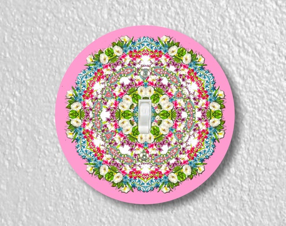 Floral Wreath Mandala Precision Laser Cut Toggle and Decora Rocker Round Light Switch Wall Plate Covers
