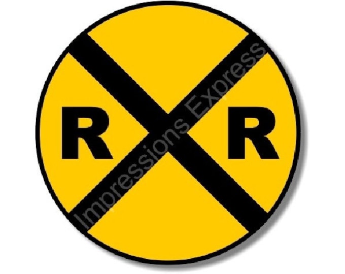 Railroad Crossing Sign Round Mousepad