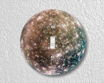 Jupiter Moon Callisto Precision Laser Cut Toggle and Decora Rocker Round Light Switch Wall Plate Covers