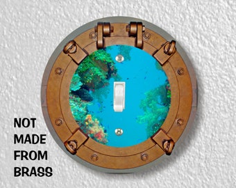 Porthole Nautical Precision Laser Cut Toggle and Decora Rocker Round Light Switch Wall Plate Covers