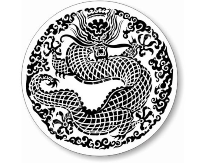 Oriental Dragon Round Mousepad