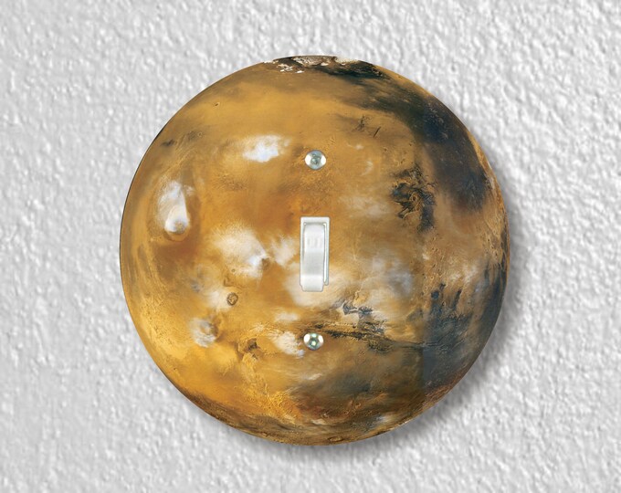 Planet Mars Space Precision Laser Cut Toggle and Decora Rocker Round Light Switch Wall Plate Covers