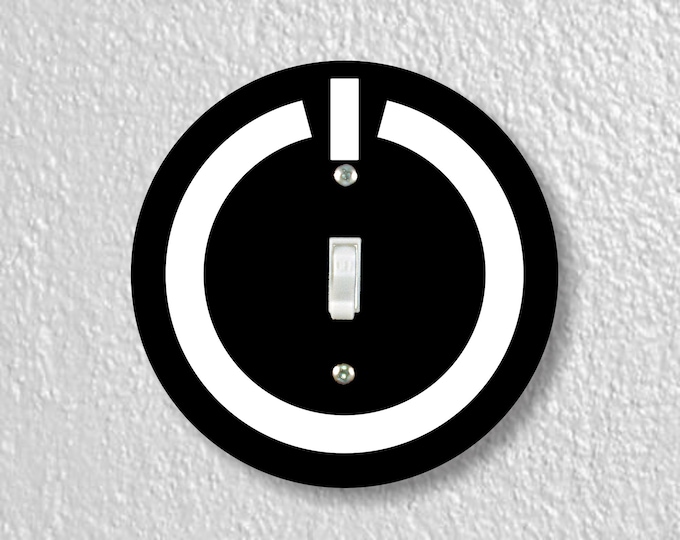 Power Button Precision Laser Cut Toggle and Decora Rocker Round Light Switch Wall Plate Covers