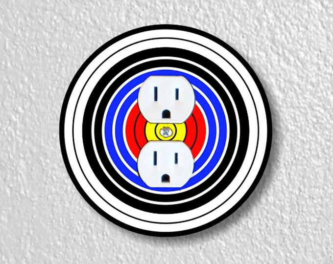 Archery Target Precision Laser Cut Duplex and Grounded Outlet Round Wall Plate Covers