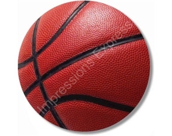 Burgundy Basketball Sport Round Mousepad