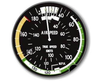Airspeed Indicator Aviation Round Mousepad