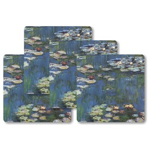 Claude Monet Water Lilies Painting Square Coasters - Set of 4