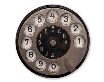 Retro Black Telephone Dial Round Mousepad