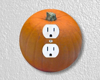 Pumpkin Precision Laser Cut Duplex and Grounded Outlet Round Wall Plate Covers