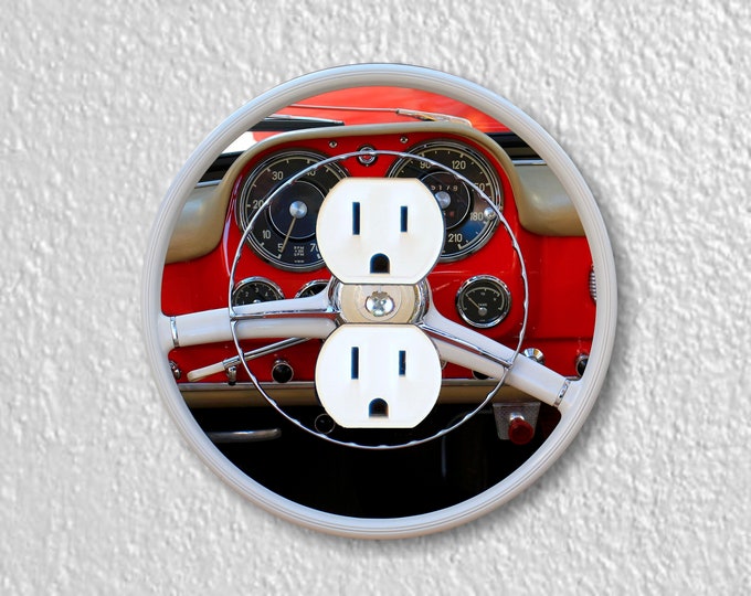 Car Dashboard Precision Laser Cut Duplex and Grounded Outlet Round Wall Plate Covers