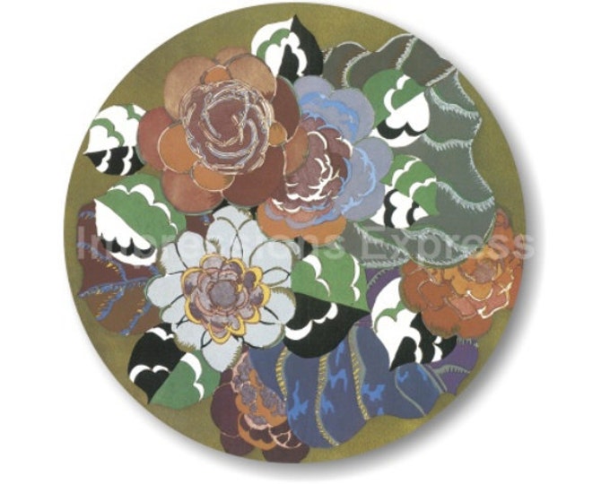 Floral Art Deco Art Nouveau Round Mousepad