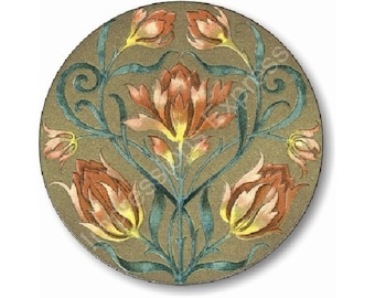 Victorian Floral Round Mousepad