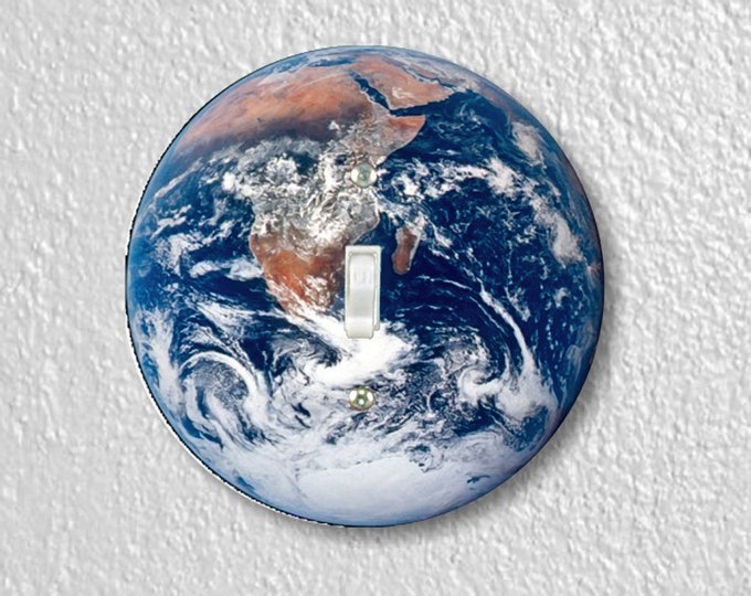 Planet Earth From Space Precision Laser Cut Toggle and Decora Rocker Round Light Switch Wall Plate Covers