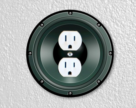 Music Loudspeaker Precision Laser Cut Duplex and Grounded Outlet Round Wall Plate Covers