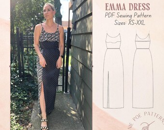 Emma Maxi Dress PDF Sewing Pattern XS-XXL Beginner Friendly