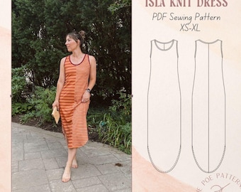 Isla Knit Dress PDF Sewing Pattern Beginner Friendly