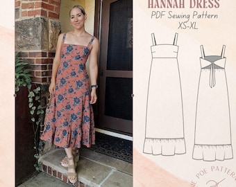 Hannah Dress PDF Sewing Pattern XS-XL Beginner Friendly