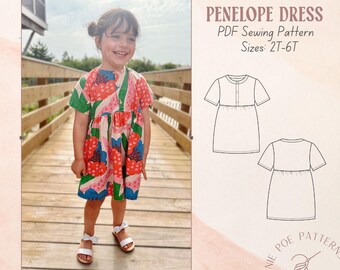 Penelope Dress PDF Sewing Pattern Toddler Girls 2T-6T