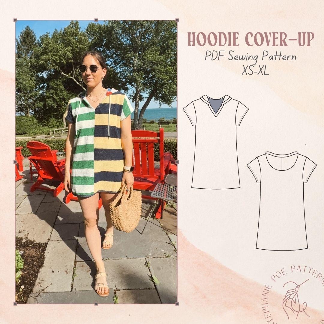 Hoodie Cover-up PDF Sewing Pattern From Beach Towel Beginner Friendly ...